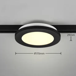 Trio Lighting Camillus LED-skinnelampe til DUOline, sort, Ø 17 cm