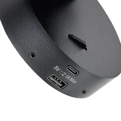 Deko-Light CAN TILT vægspot, sort, Ø 10 cm, metalkontakt USB