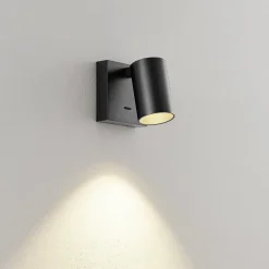 CAN TILT vægspot, sort, 10 x 10 cm, metal GU10 kontakt^Deko-Light