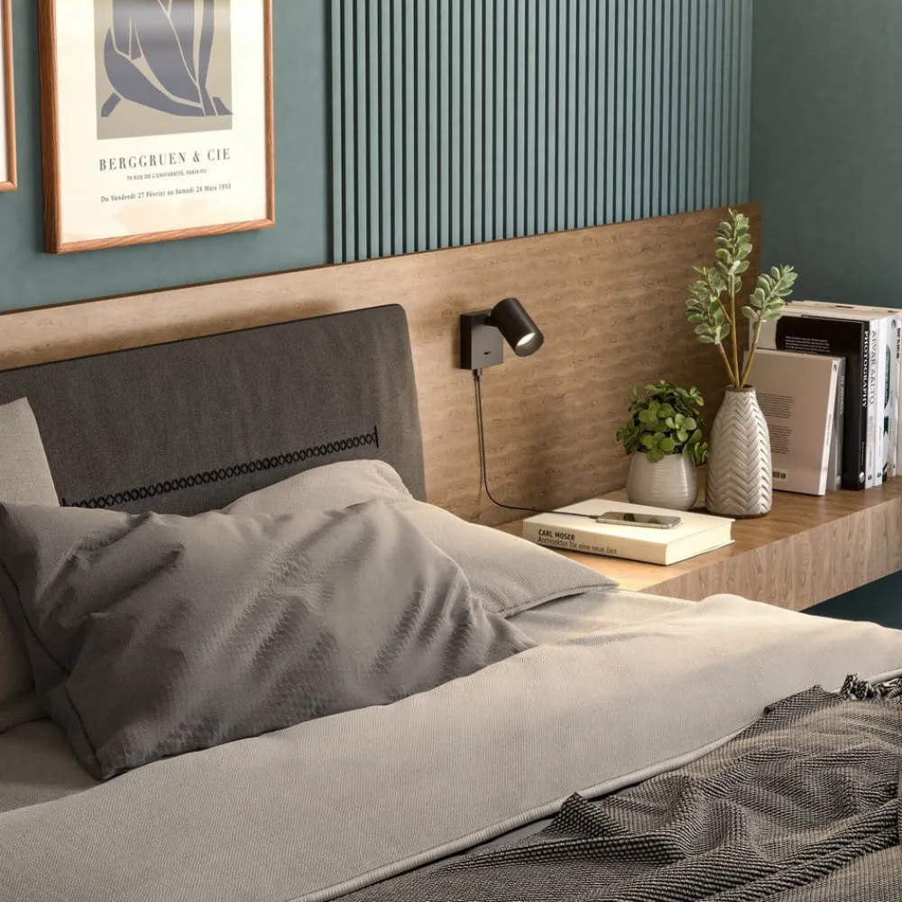 Deko-Light CAN TILT vægspot, sort, 10 x 10 cm, metal, USB-kontakt