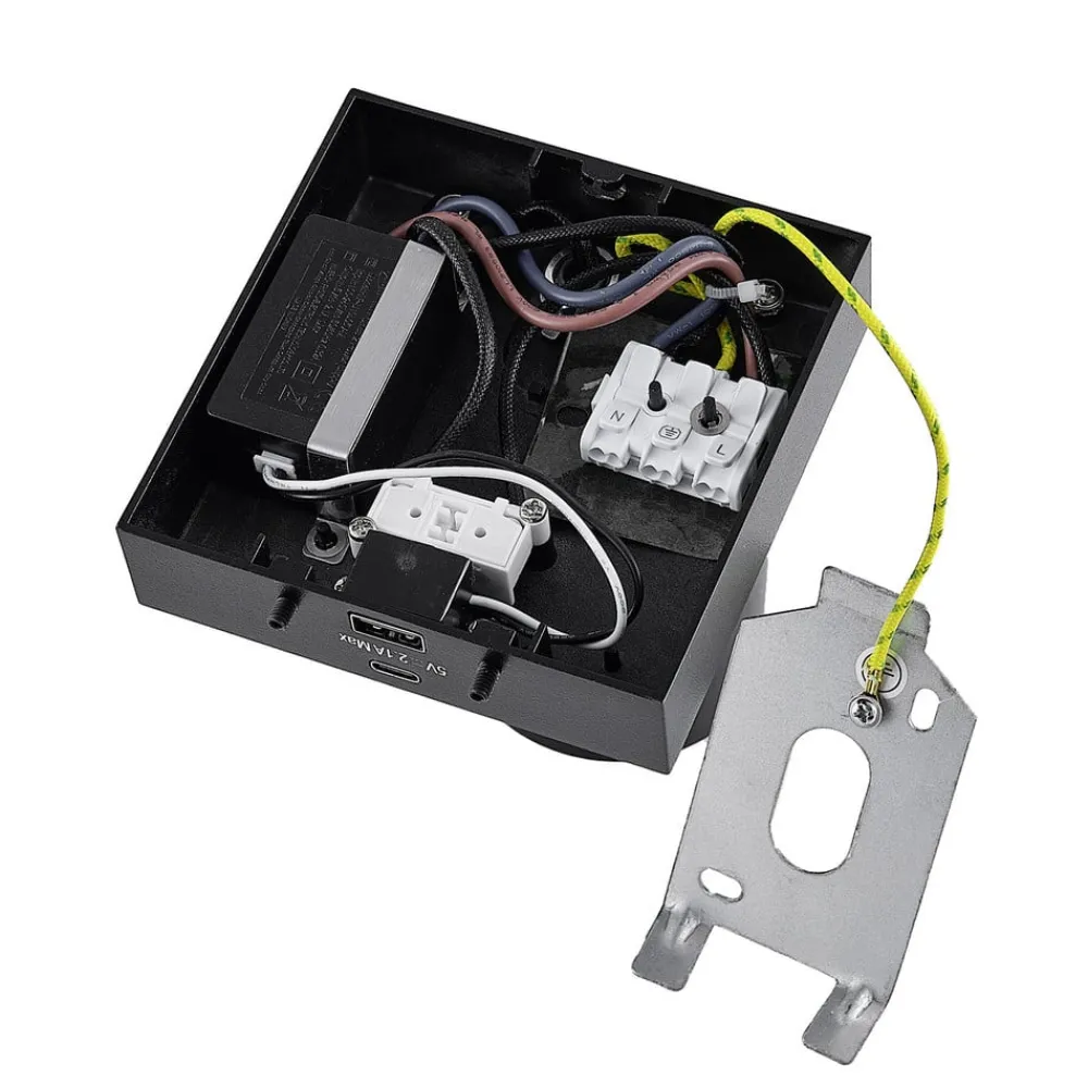 Deko-Light CAN TILT vægspot, sort, 10 x 10 cm, metal, USB-kontakt