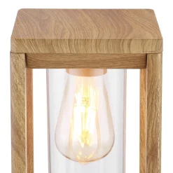 Candela sokkellampe i trælook, højde 35cm^Globo Clearance