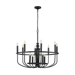 KICHLER Lysekroner>Capitol Hill lysekrone, 12 lyskilder, sort