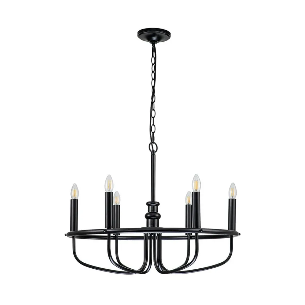 Capitol Hill lysekrone, 6 lyskilder, sort^KICHLER Hot