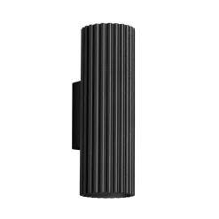 Carbon væglampe, sort, højde 20 cm, aluminium, 2 lyskilder.^SOLLUX LIGHTING Sale