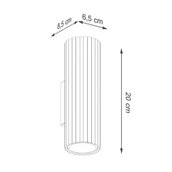 Carbon væglampe, sort, højde 20 cm, aluminium, 2 lyskilder.^SOLLUX LIGHTING Sale