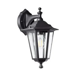 Carleen udendørs væglampe, pendel, sort, metal, glas^Brilliant Clearance