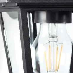 Carleen udendørs væglampe, pendel, sort, metal, glas^Brilliant Clearance