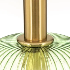 Carneval pendellampe, antik messing/grøn, Ø 20 cm, glas^ORION