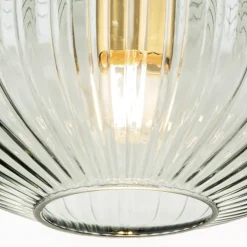 ORION Carneval pendellampe, antik messing/røggrå, Ø 25 cm, glas