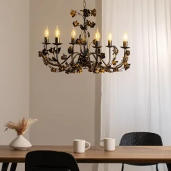 ONLI Lysekroner>Carolina lysekrone, bronzefarvet, 6 lyskilder, jern