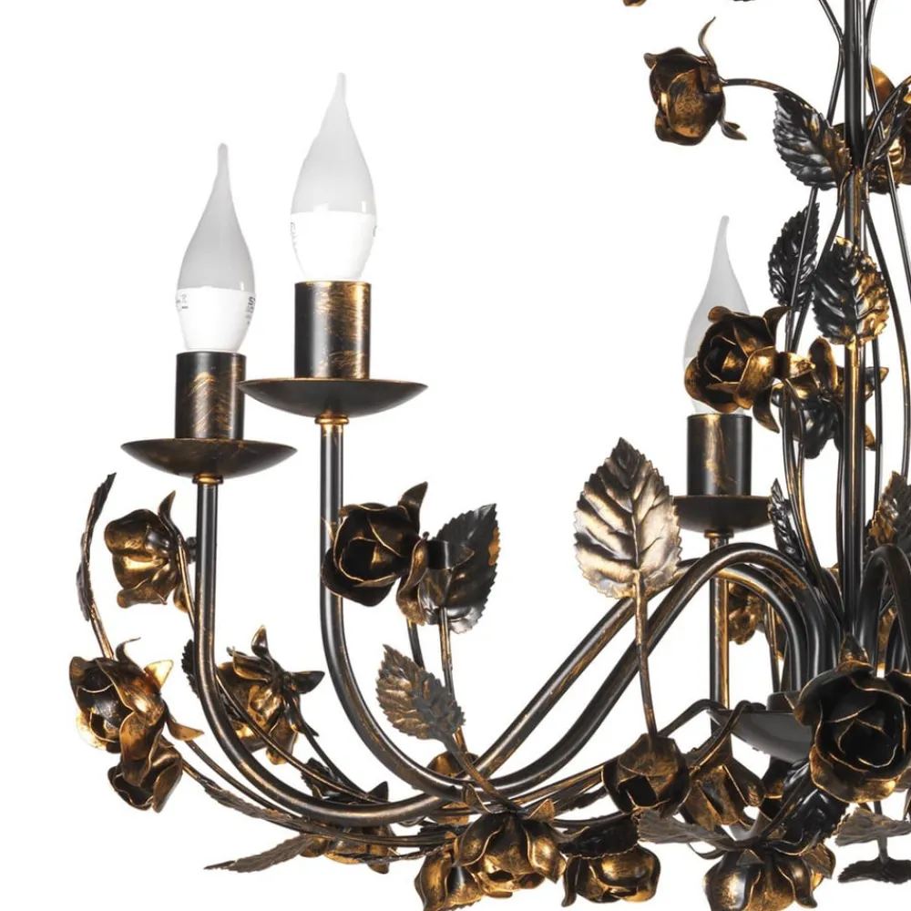 ONLI Lysekroner>Carolina lysekrone, bronzefarvet, 6 lyskilder, jern