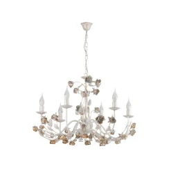 ONLI Carolina lysekrone, elfenbensfarvet, 6 lyskilder, jern