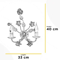 Carolina væglampe, elfenbensfarvet, 2 lyskilder, jern^ONLI New