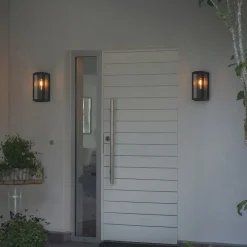 Konstsmide Carpi udendørs væglampe, sort, 12,5 x 30 cm