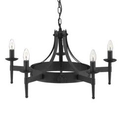 Searchlight Cartwheel II lysekrone, 5 lyskilder