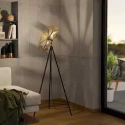 EGLO Castanuelo gulvlampe, sort/guld