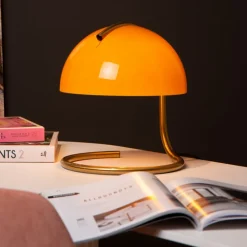 Lucide Bordlamper>Cato retro-bordlampe med skærm af mælkeglas orange