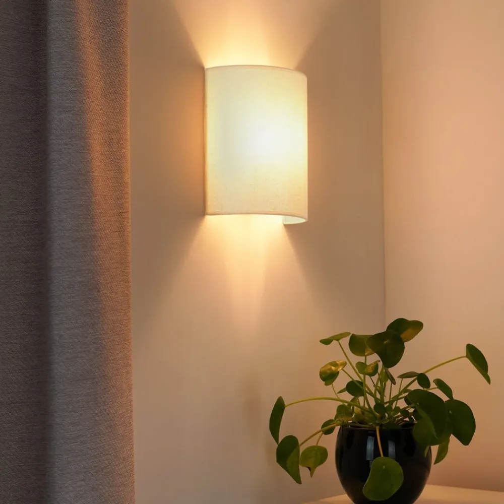 Celine væglampe, beige, stof, E27^Duolla Outlet