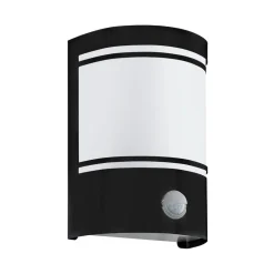 EGLO Væglampe Med Sensor|Terrassebelysning>Cerno udendørs væglampe med bevægelsessensor, sort