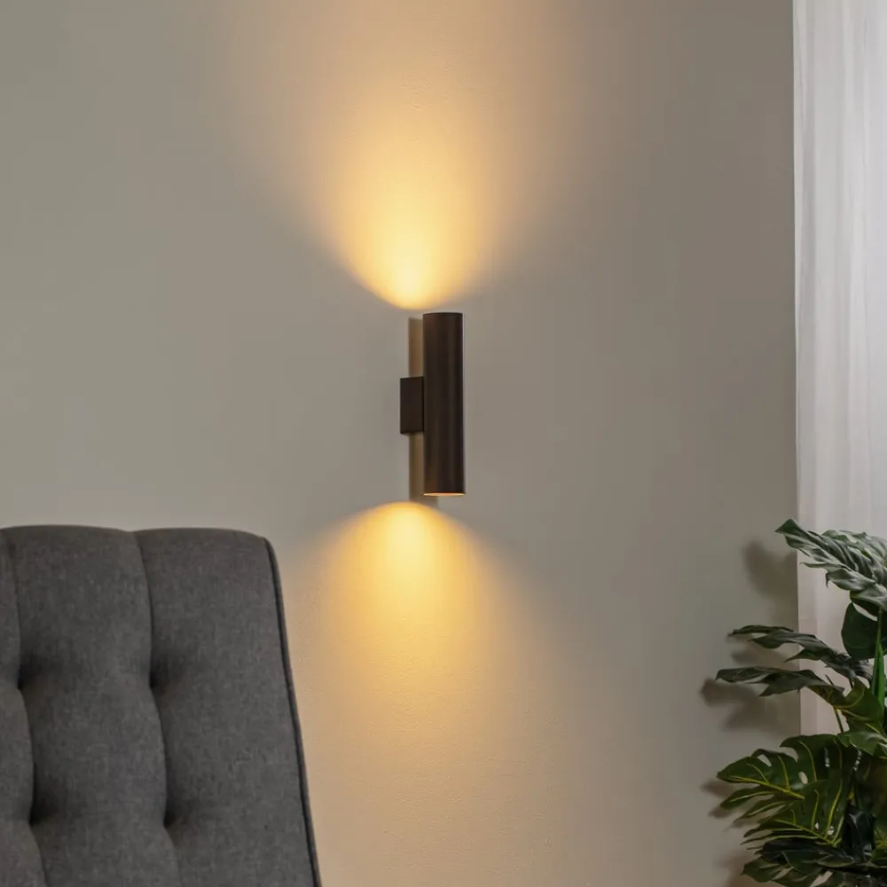 Cerro væglampe, antracit, stål, Ø 6 cm, op/ned^Argon Best