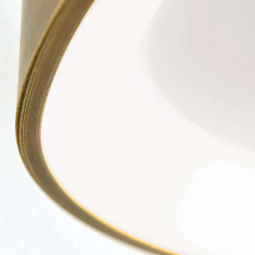 ORION Charlie loftlampe, Ø 45 cm, opalhvid, antik messingfarve