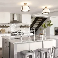 HINKLEY Loftlamper>Charlotte loftlampe, hvid/antik messing