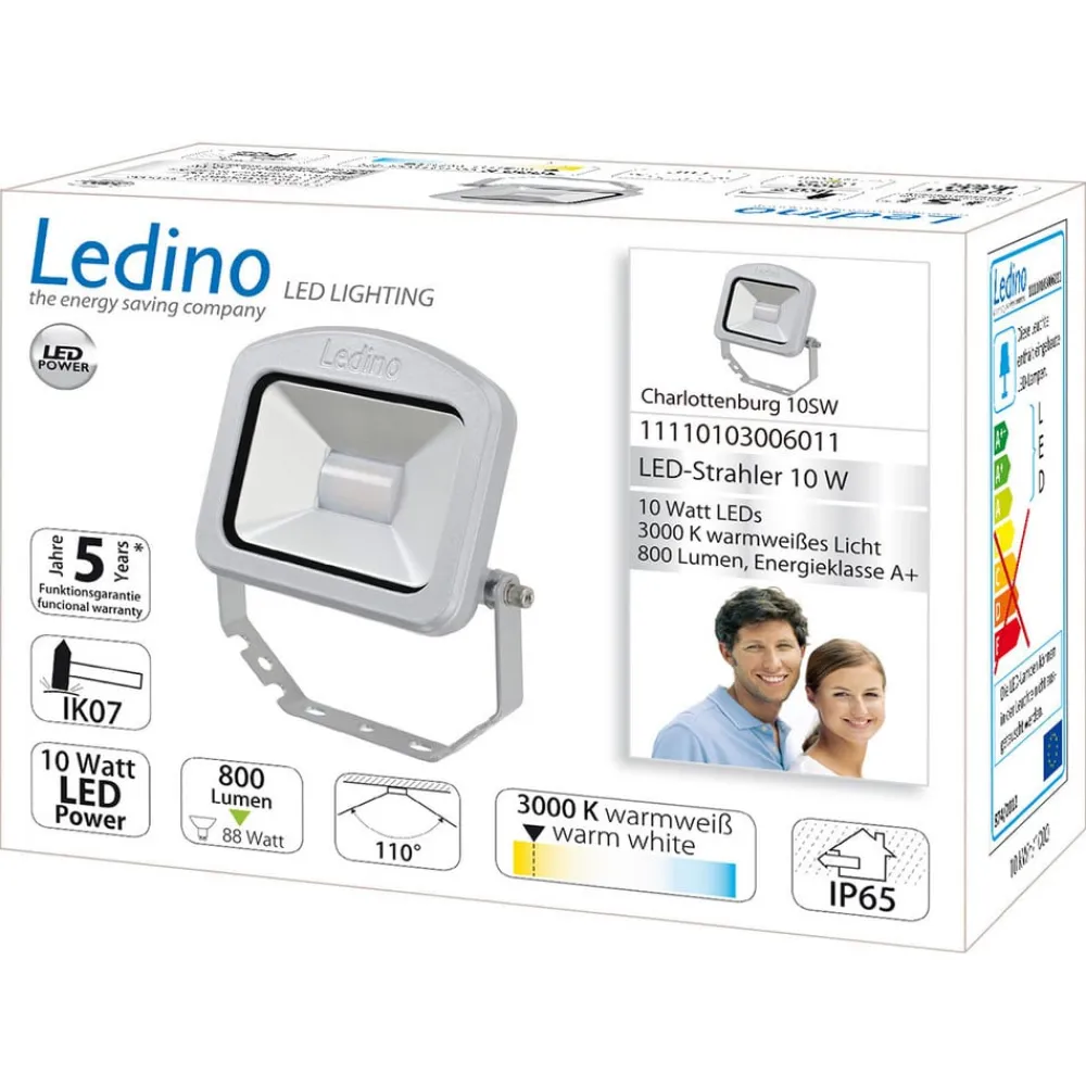 Charlottenburg udendørs LED-spot sølv 10W 3.000K^Ledino Best