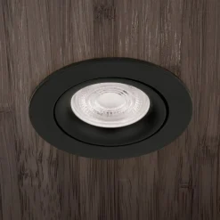 Choice indbygningsspot aluminium, kan roteres sort^ORION Discount