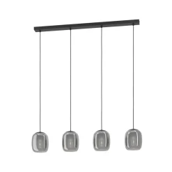 EGLO Pendellamper>Ciampino hængelampe, sort, 4 lyskilder.