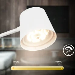 Briloner Cielo LED-gulvlampe, hvid, touchdæmper, USB-kabel