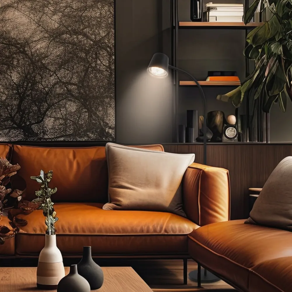 Briloner Gulvlamper|Gulvlamper>Cielo LED-gulvlampe, sort, touchdæmper, USB-kabel