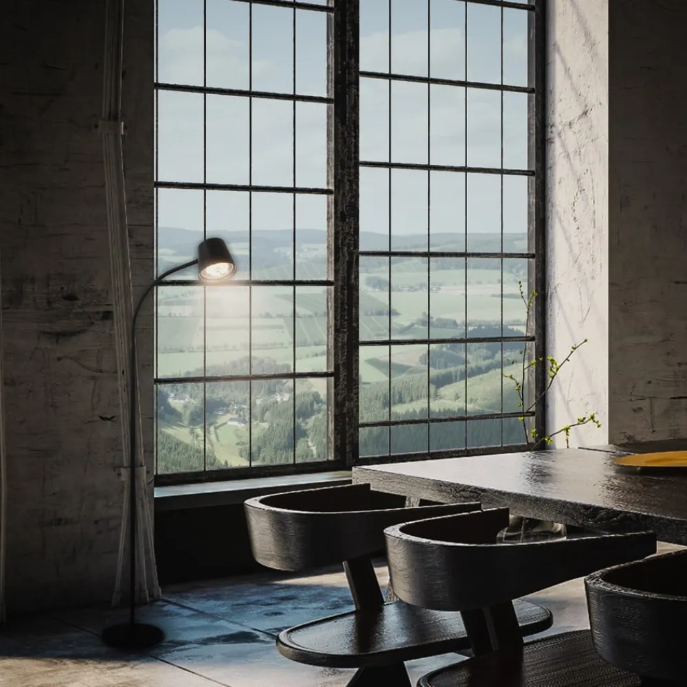 Briloner Gulvlamper|Gulvlamper>Cielo LED-gulvlampe, sort, touchdæmper, USB-kabel