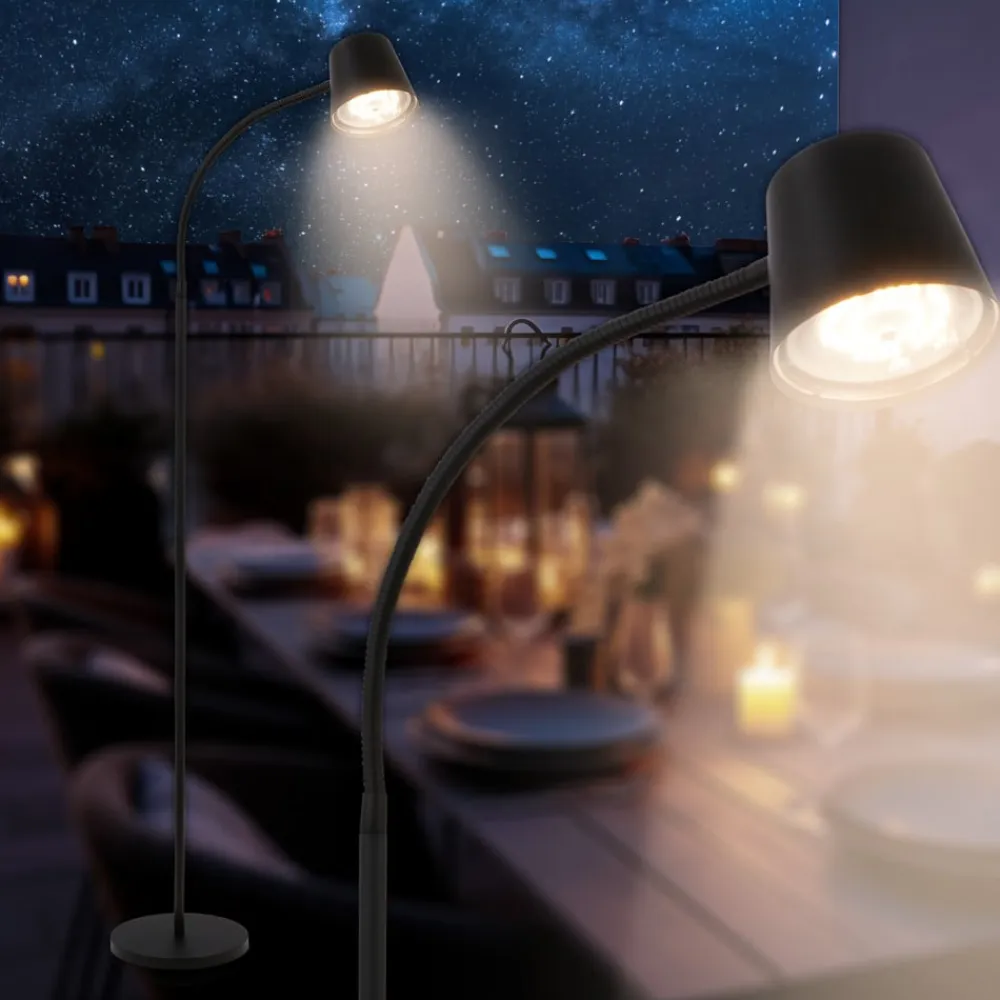 Briloner Gulvlamper|Gulvlamper>Cielo LED-gulvlampe, sort, touchdæmper, USB-kabel