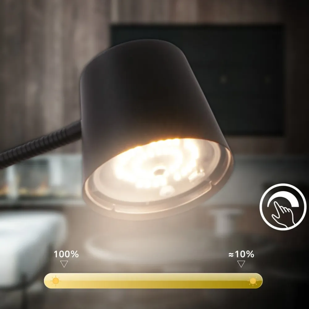 Briloner Gulvlamper|Gulvlamper>Cielo LED-gulvlampe, sort, touchdæmper, USB-kabel