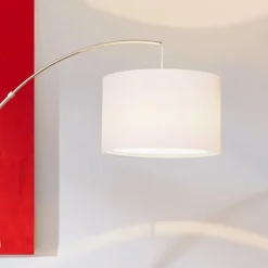 Brilliant Gulvlamper|Gulvlamper>Clarie gulvlampe, hvid, jernfarvet, 180 cm, stof/metal