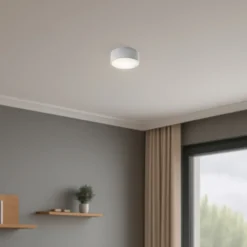 TEMAR LIGHTING Cleo 200 loftlampe, grå, sensor, IP20, Ø 20 cm, E27