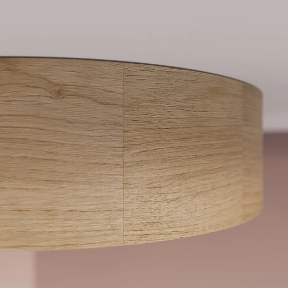 TEMAR LIGHTING Cleo loftlampe, Ø 28 cm, 2 lyskilder, egetræ, E27