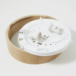 TEMAR LIGHTING Cleo loftlampe, Ø 28 cm, 2 lyskilder, egetræ, E27