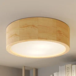 TEMAR LIGHTING Cleo loftlampe, Ø 27,5 cm, 2 lyskilder, fyrretræ, E27