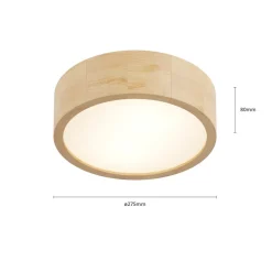 TEMAR LIGHTING Cleo loftlampe, Ø 27,5 cm, 2 lyskilder, fyrretræ, E27