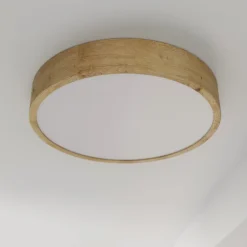 TEMAR LIGHTING Cleo loftlampe, Ø 48 cm, 4 lyskilder, egetræ, E27