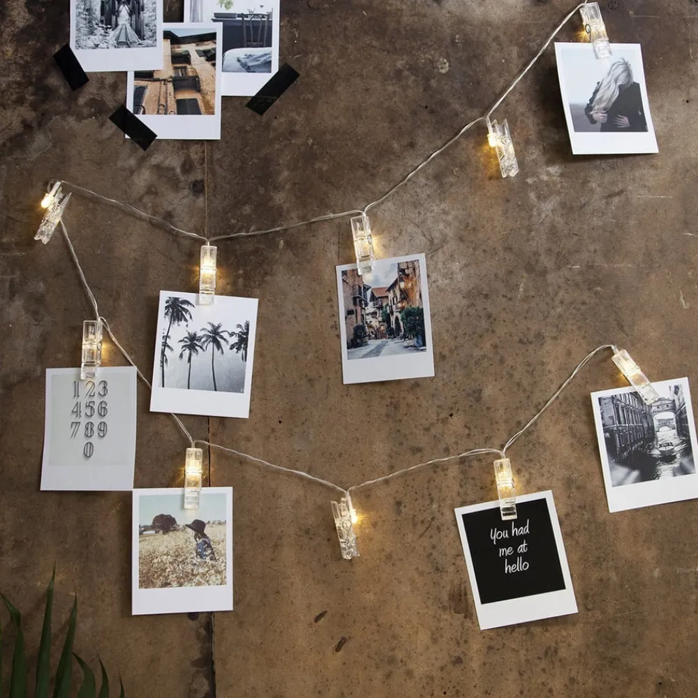 Clippy batteridrevet LED-foto-lyskæde, timer^STAR TRADING Online