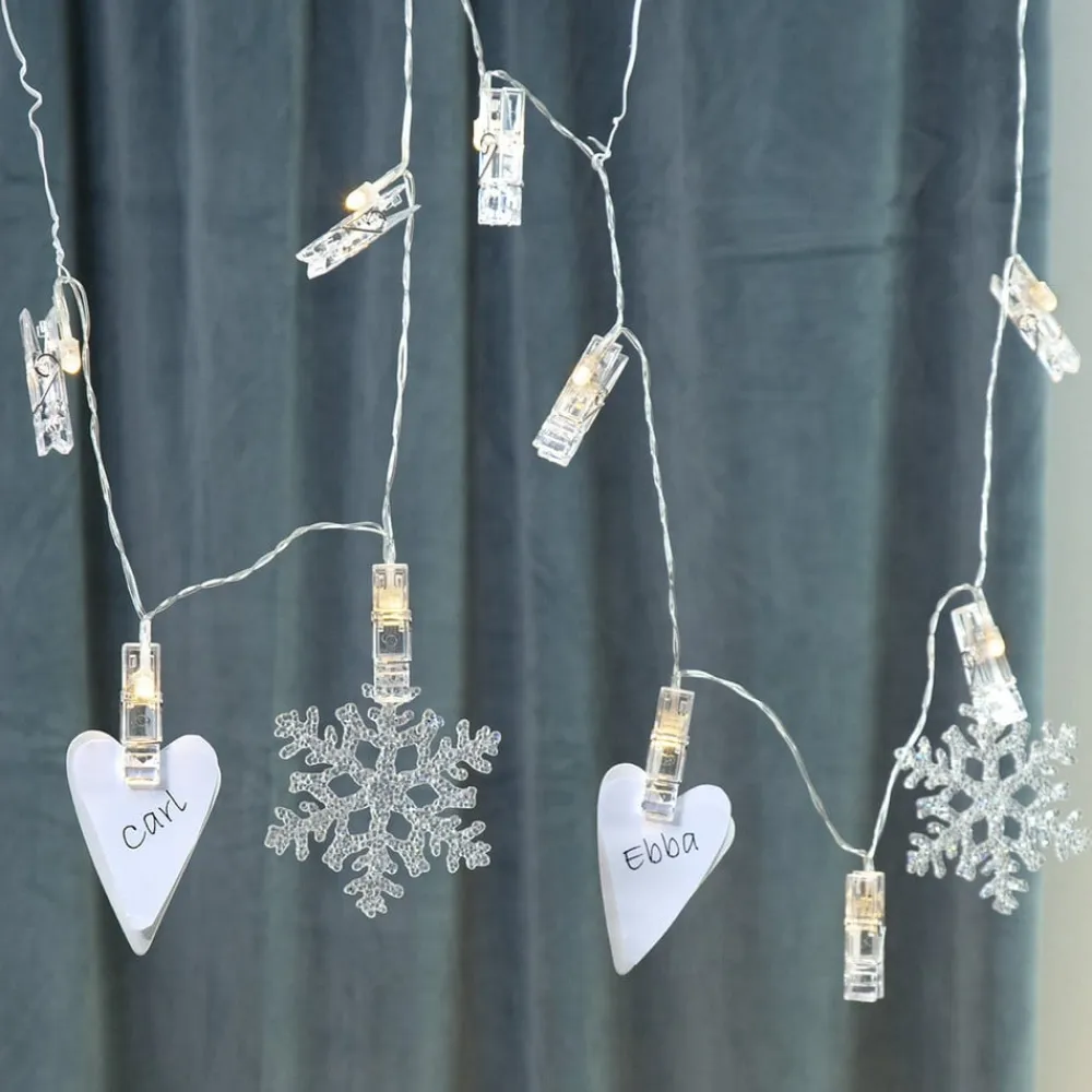 Clippy batteridrevet LED-foto-lyskæde, timer^STAR TRADING Online