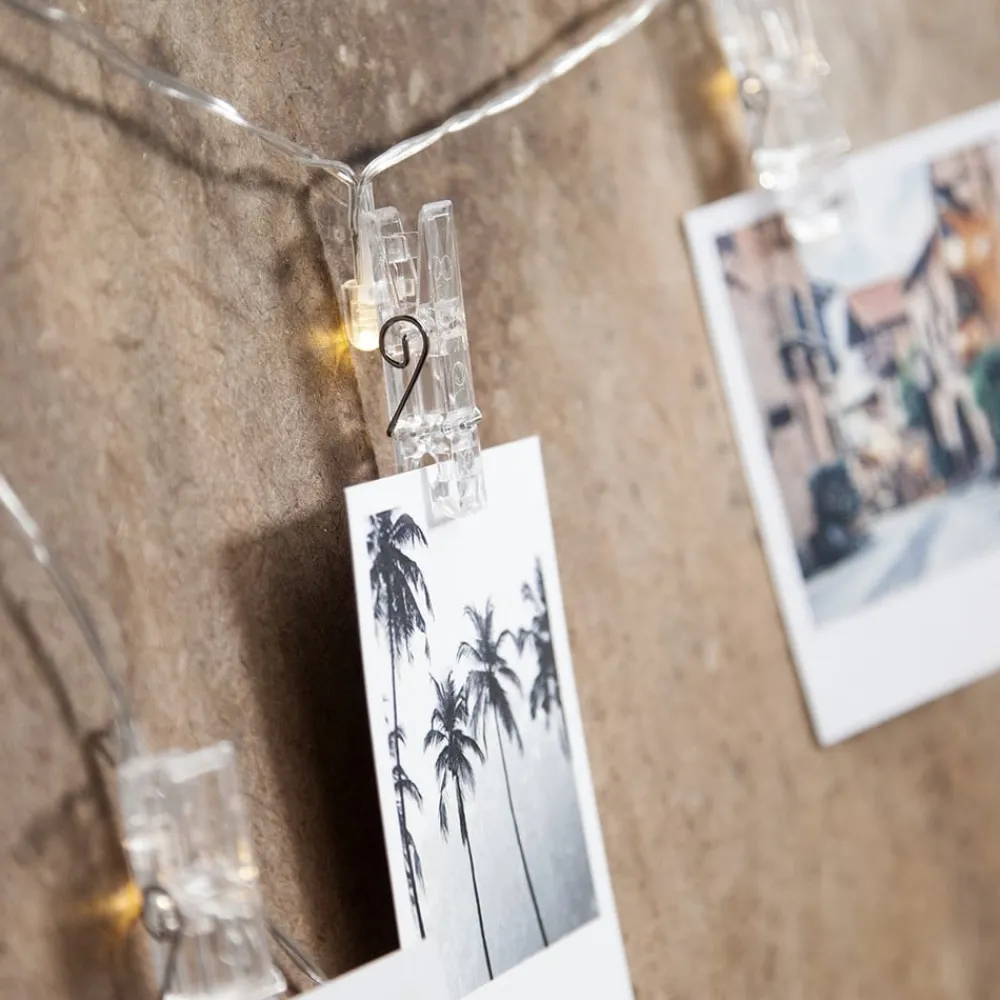 Clippy batteridrevet LED-foto-lyskæde, timer^STAR TRADING Online