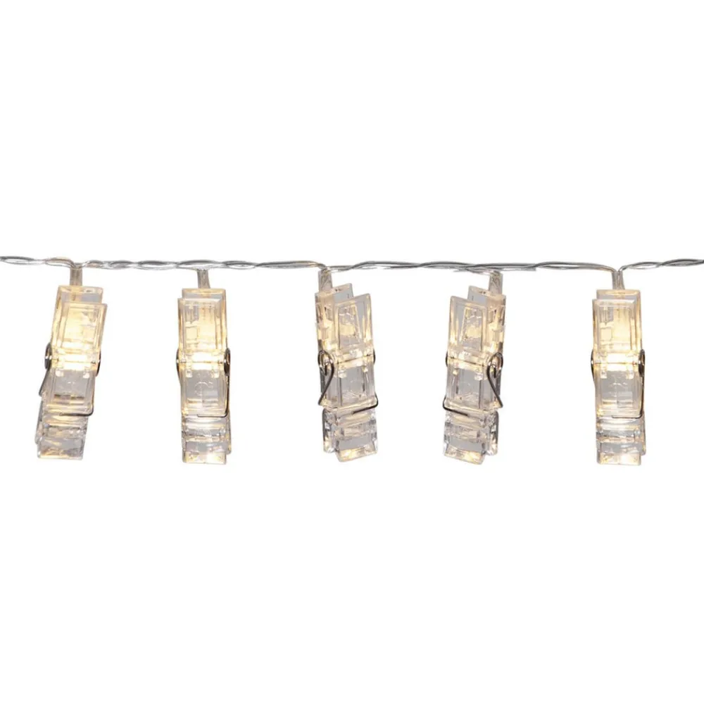 Clippy batteridrevet LED-foto-lyskæde, timer^STAR TRADING Online