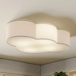 Cloud loftlampe, hvid, tekstil, længde 62 cm, E27, 4 lyskilder.^TK Lighting Outlet