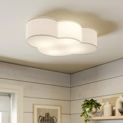 Cloud loftlampe, hvid, tekstil, længde 62 cm, E27, 4 lyskilder.^TK Lighting Outlet