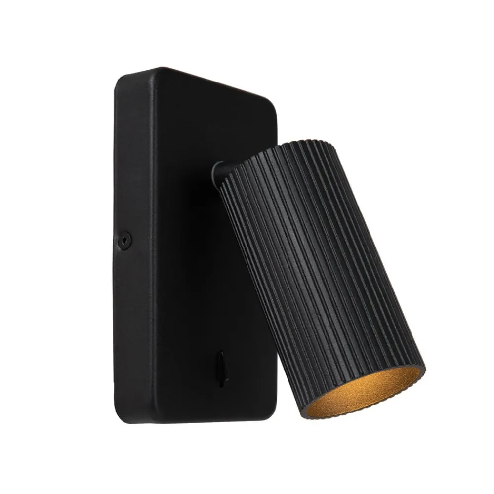 Clubs vægspot, 1 lyskilde, sort^Lucide New