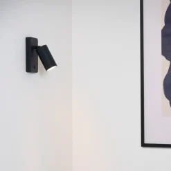 Clubs vægspot, 1 lyskilde, sort^Lucide New